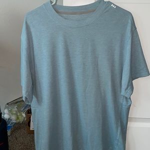 Relaxed-Fit Training Short Sleeve Shirt, Heathered Breeze Blue